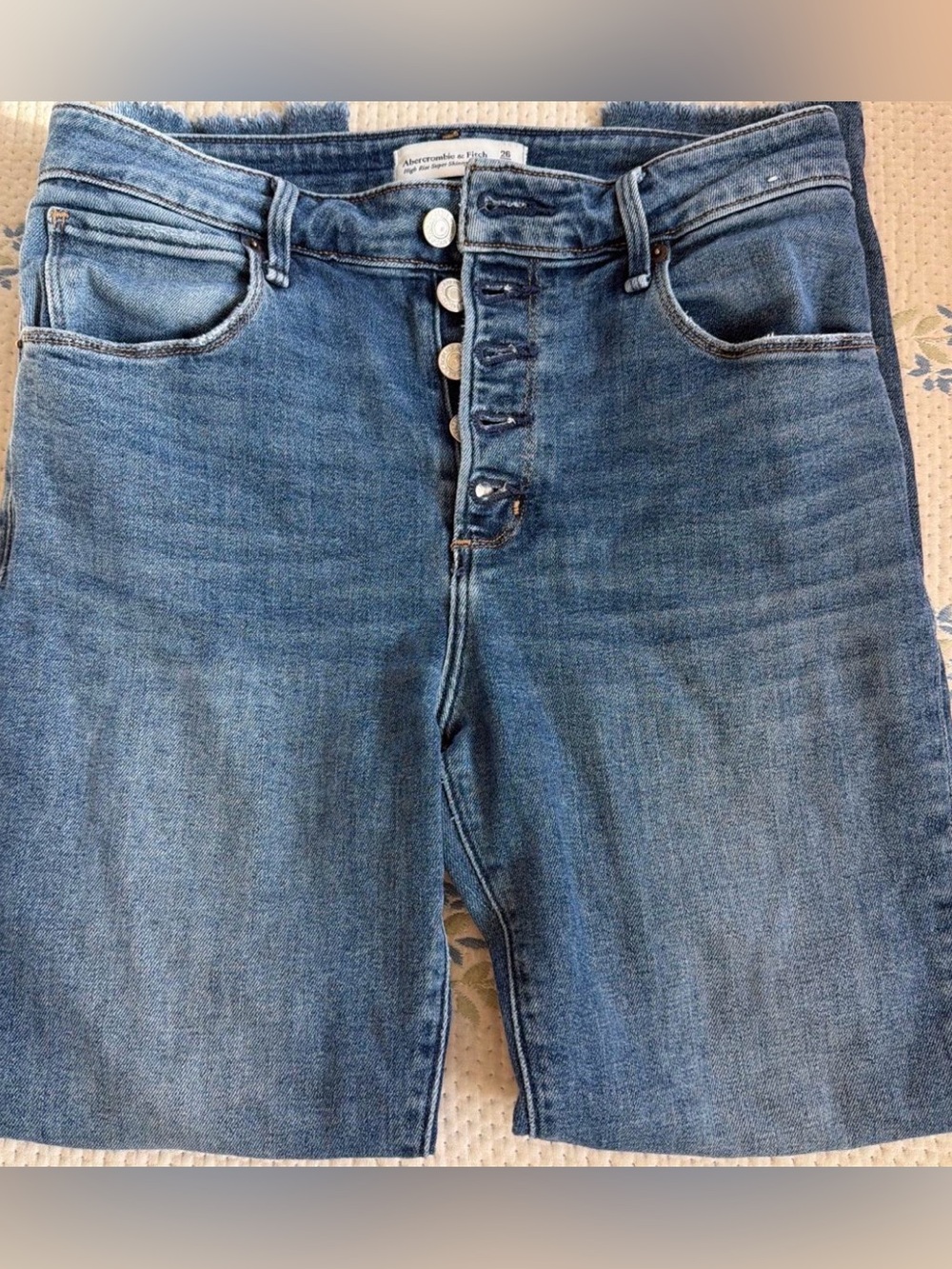 Abercrombie & Fitch Men's Medium Blue Button-Fly Slim Jeans